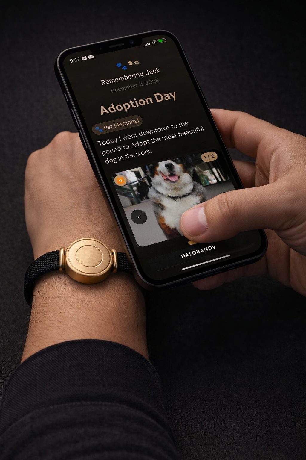 Viewing a memory on HaloBand